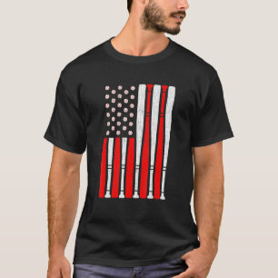 Vintage American Flag Baseball Dad Men Boy Kids 4t T-Shirt