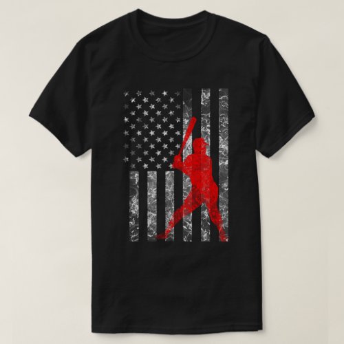 Vintage American Flag Baseball Lover _ 4th July T_Shirt