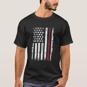 Vintage American Flag Baseball Men Boys Apparel Da T-Shirt