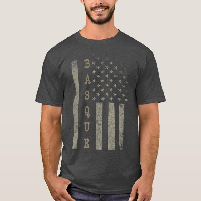 Vintage American Flag Basque pride T-Shirt (Front)