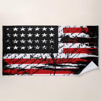 Vintage American Flag Beach Towel