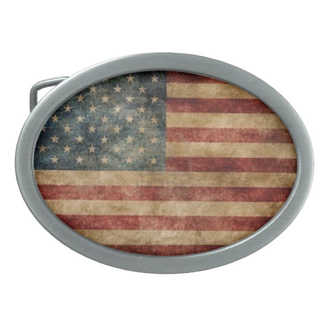 Vintage American Flag Belt Buckle (Front)