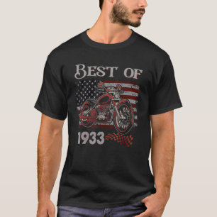 Vintage American Flag Best Of 1933 Motorcycle Birt T-Shirt