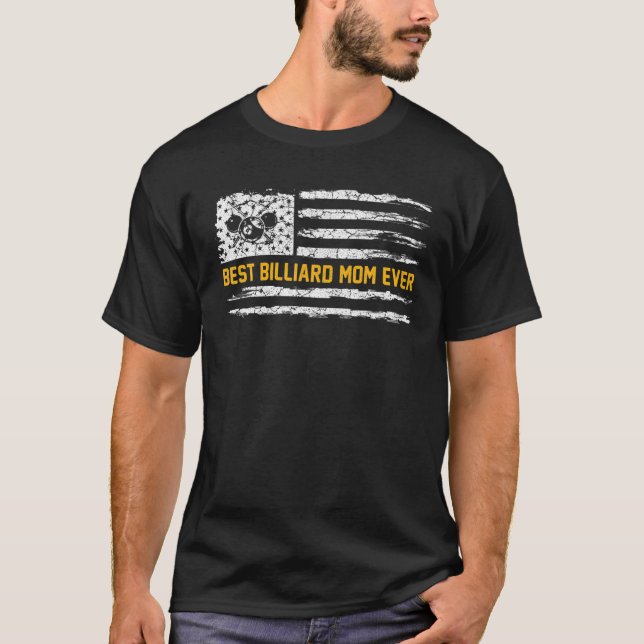 Vintage American Flag Best Pool Billiard Snooker M T-Shirt (Front)