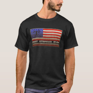 Vintage American Flag Best Stepdad Ever Father's T-Shirt