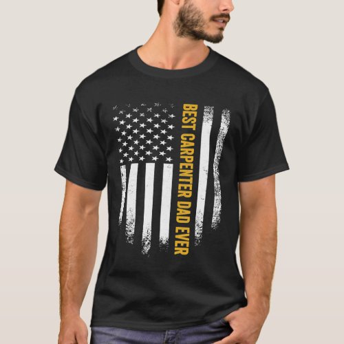 Vintage American Flag Best Woodworking Carpenter D T_Shirt