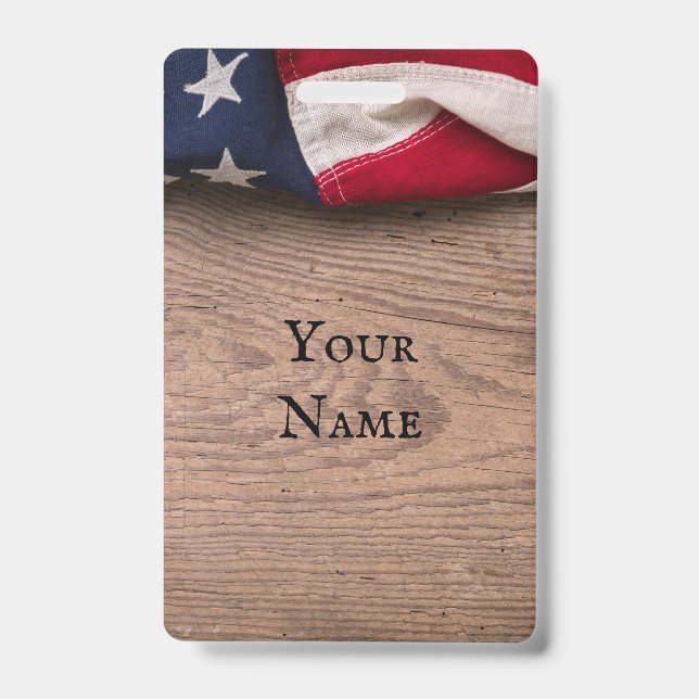 Vintage American Flag Border Badge (Front)