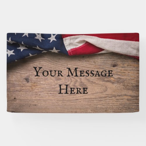 Vintage American Flag Border Banner