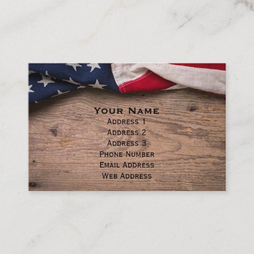 Vintage American Flag Border Business Card