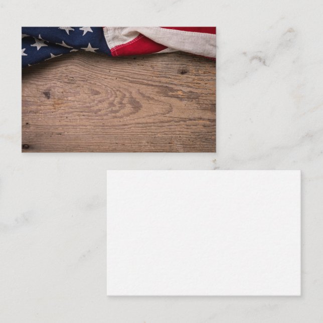 Vintage American Flag Border Business Card (Front/Back)