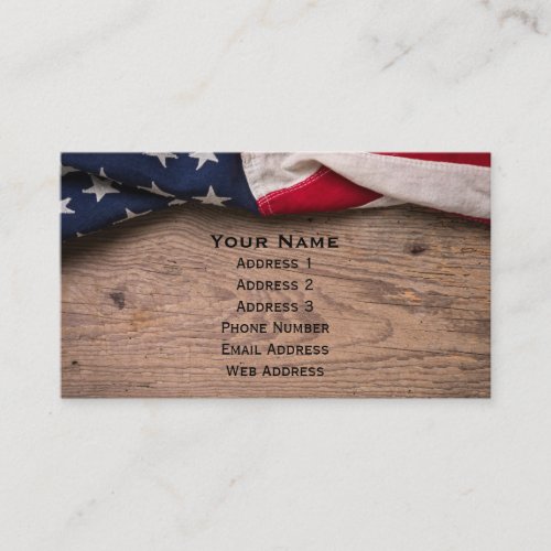 Vintage American Flag Border Business Card