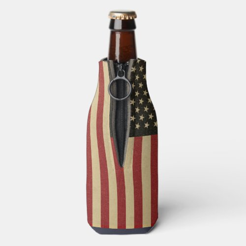 Vintage American Flag Bottle Cooler