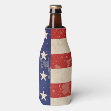 Vintage American Flag Bottle Cooler