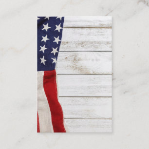 Vintage American Flag Business Card
