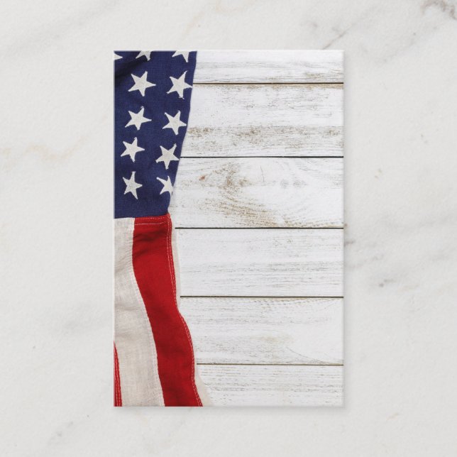Vintage American Flag Business Card (Front)