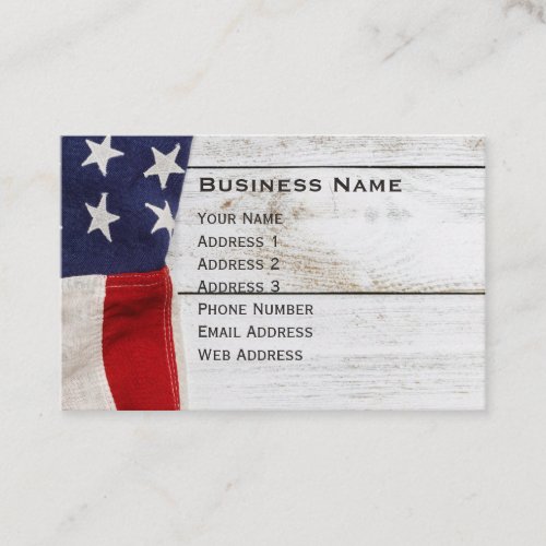 Vintage American Flag Business Card