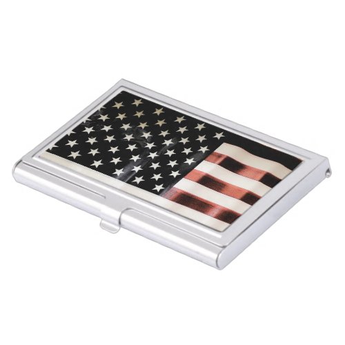 Vintage American Flag Business Card Holder