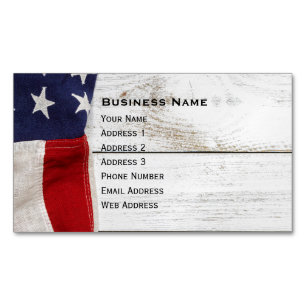 Vintage American Flag Business Card Magnet