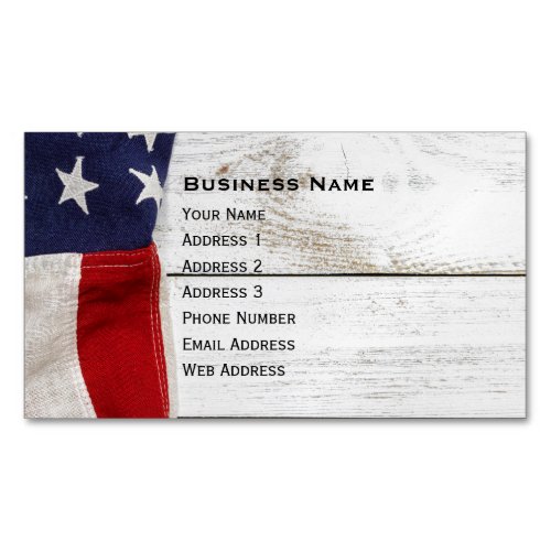 Vintage American Flag Business Card Magnet