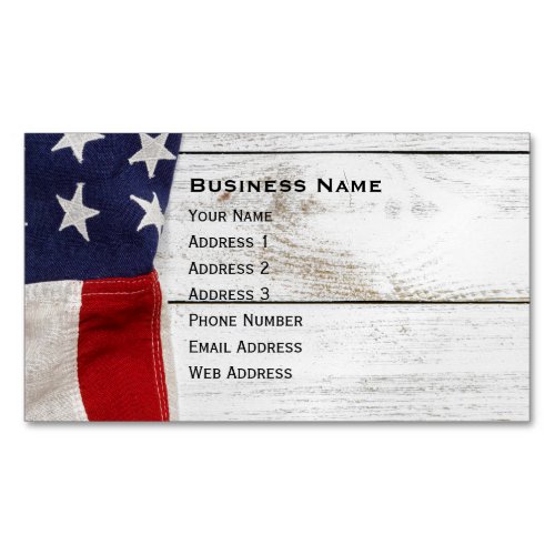 Vintage American Flag Business Card Magnet