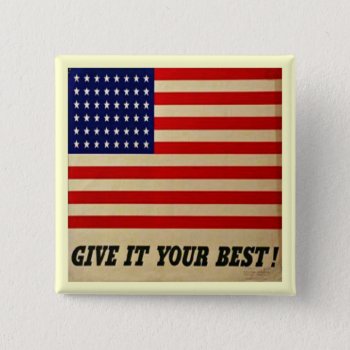 Vintage American Flag Button by ForEverProud at Zazzle