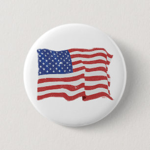 Vintage American Flag Button