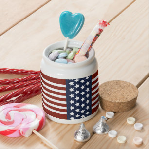 Vintage American Flag Candy Jar