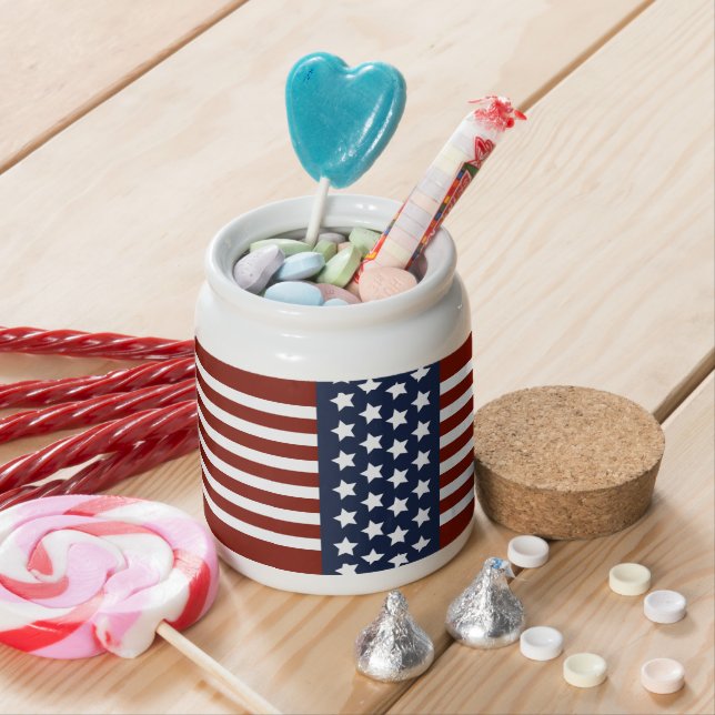 Vintage American Flag Candy Jar (In Situ)