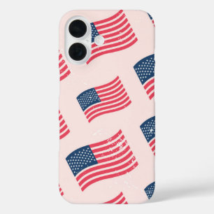 Vintage American Flag iPhone 16 Case