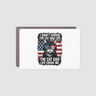 Vintage American Flag Cat Dad Father's Day Kitten Car Magnet