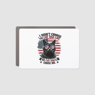 Vintage American Flag Cat Dad Father's Day Kitten  Car Magnet