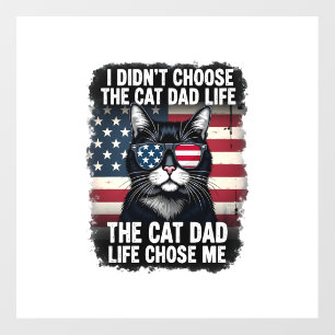 Vintage American Flag Cat Dad Father's Day Kitten Floor Decals