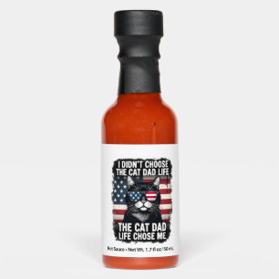Vintage American Flag Cat Dad Father's Day Kitten Hot Sauces