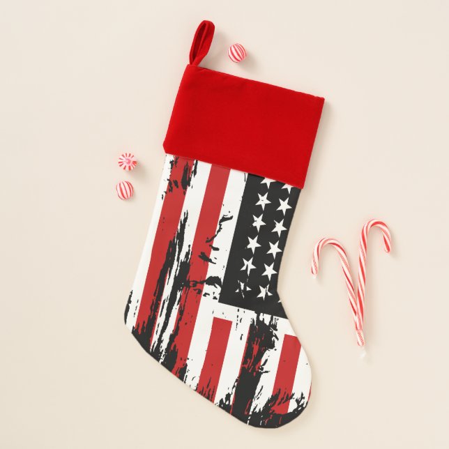 Vintage American  Flag  Christmas Stocking (Front)