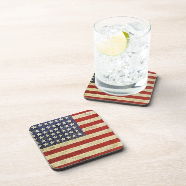 Vintage American Flag Cork Coaster (Right Side)