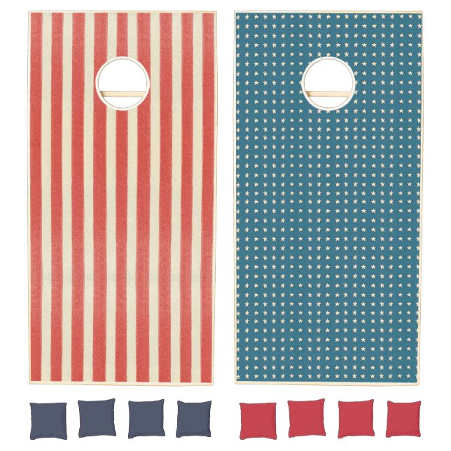 Vintage American Flag Cornhole Set (Set)