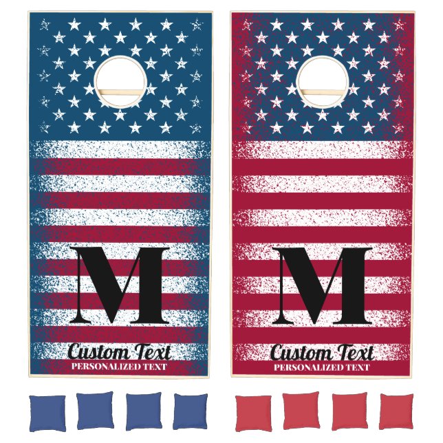 Vintage American Flag Cornhole Set (Set)