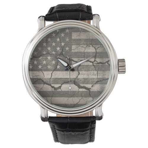 Vintage American Flag Cracked Watch