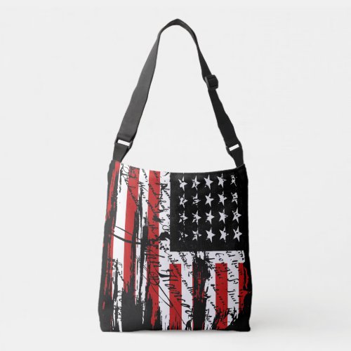 Vintage American Flag  Crossbody Bag