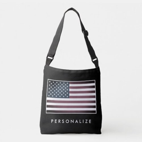 Vintage American flag custom crossbody bag