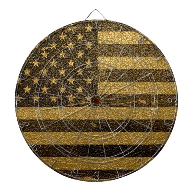Vintage American Flag Dartboard With Darts (Front)
