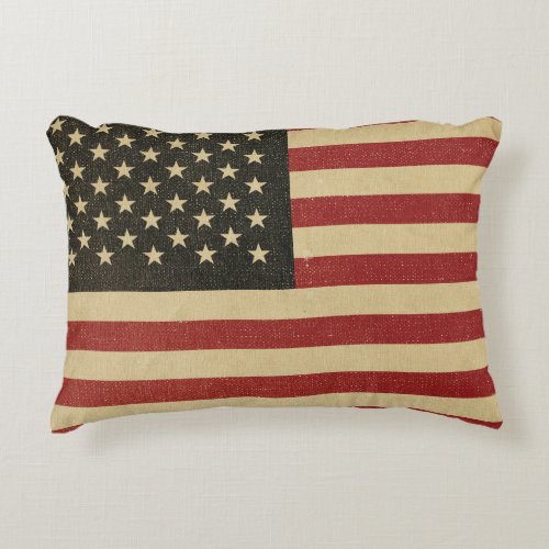 Vintage American Flag Decorative Pillow