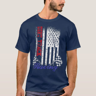 Vintage American Flag Dirt Track Racing Race T-Shirt