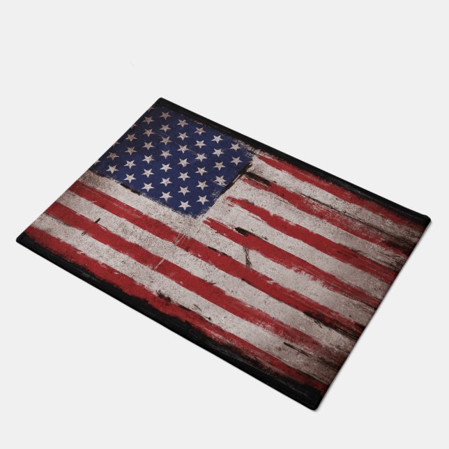 Vintage American flag Doormat (Angled)