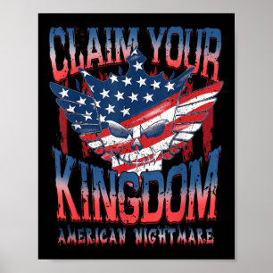 Vintage American Flag Dream Claim Your Kingdoms S  Poster