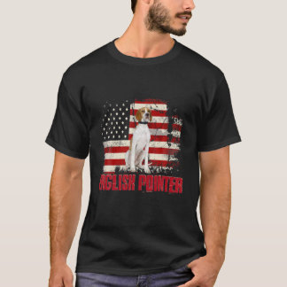 Vintage American Flag English Pointer Dog Lover T-Shirt