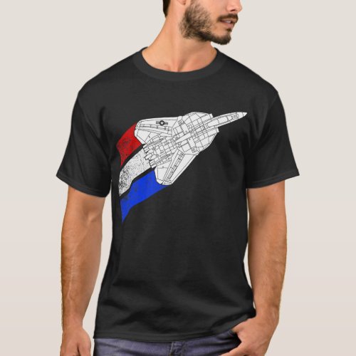 Vintage American Flag F14 Tomcat Airplane Schemati T_Shirt