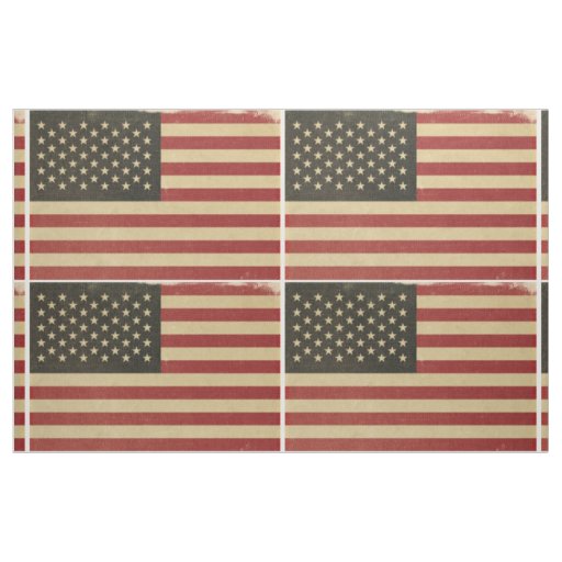 Vintage American Flag Fabric