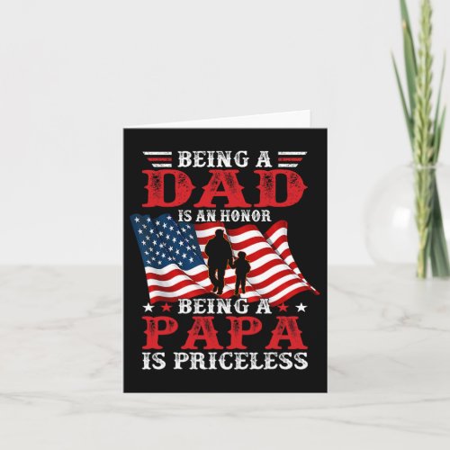 Vintage American Flag Fathers Day 4th Of July Gra Card