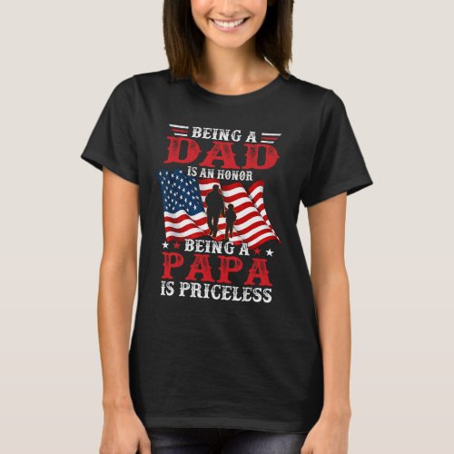 Vintage American Flag Fathers Day 4th Of July Gra T_Shirt